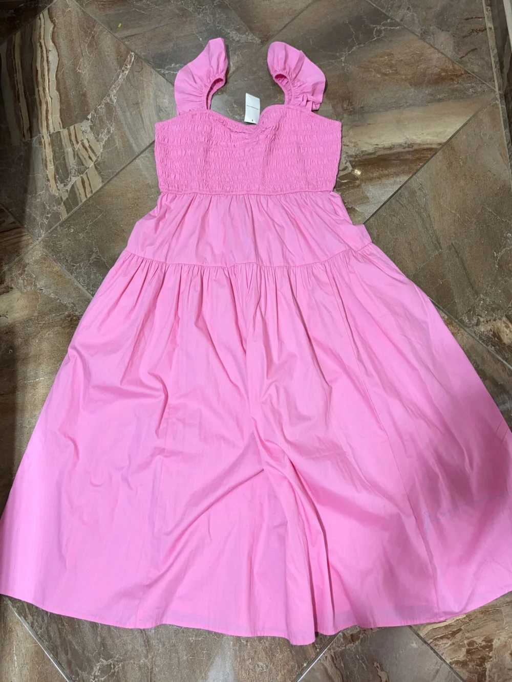 Abercrombie & Fitch Pink Smocked Maxi Dress